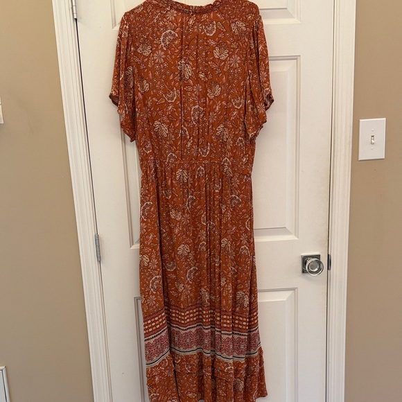 Knox Rose Terracotta and Cream Boho Maxi Dress - Picture 2 of 7